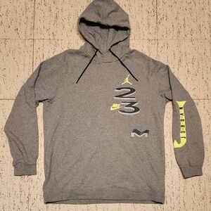 Air Jordan 23 Neon Full Graphic Spellout Pullover Hoodie Sweater Vintage Y2K